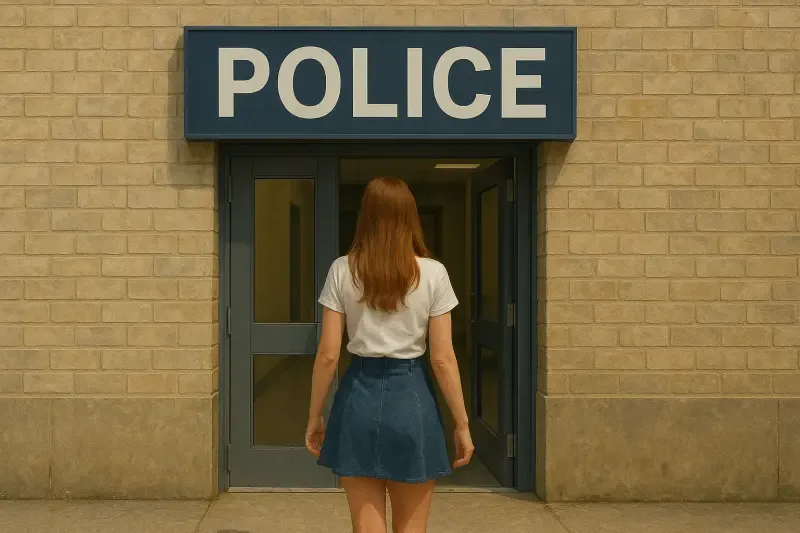 Женщину в слишком короткой юбке не пустили в отделение полиции