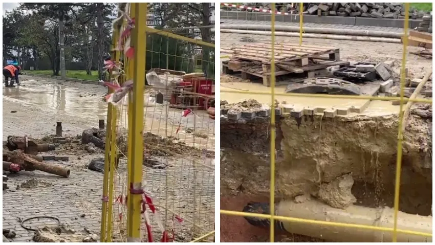 Севастопольские чиновники изучили грязевые фонтаны на проспекте Генерала Острякова