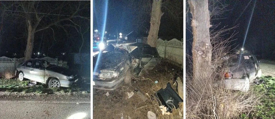 В Крыму 17-летний парень за рулем сбил опору ЛЭП и упёрся в дерево 