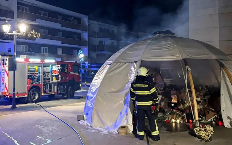 Сгорел мемориал в память о жертвах пожара в швейцарском баре