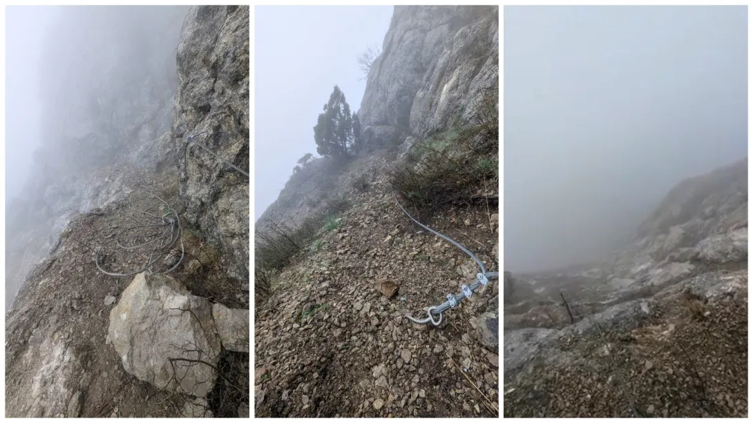 Большой обвал на Ильяс-Кая снёс тросы и анкера севастопольской виа-ферраты