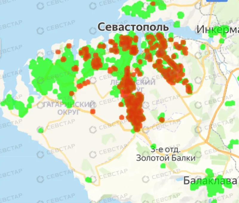 Часть Севастополя обесточена из-за повреждения подстанции