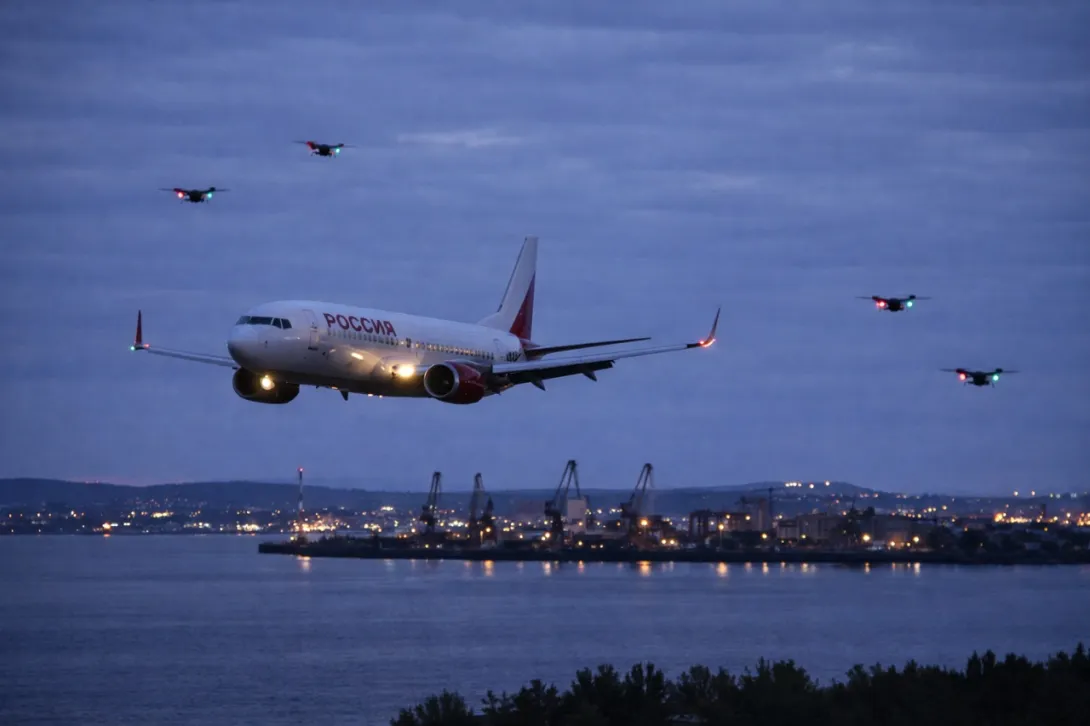 Самолёт подал сигнал бедствия во время атаки дронов на Ленобласть