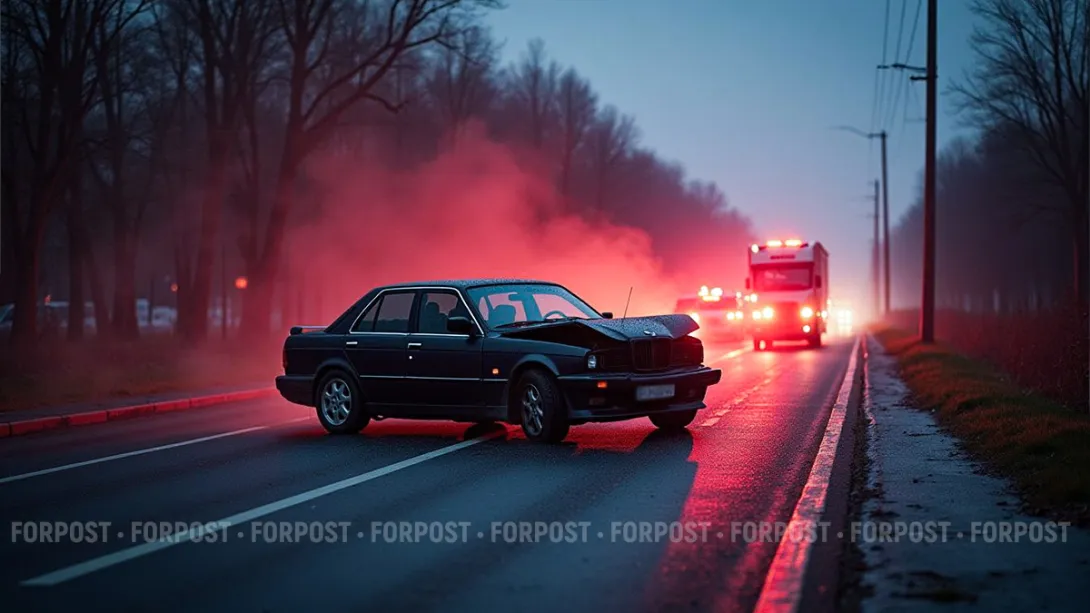 На автодороге в Крыму огонь уничтожил машину