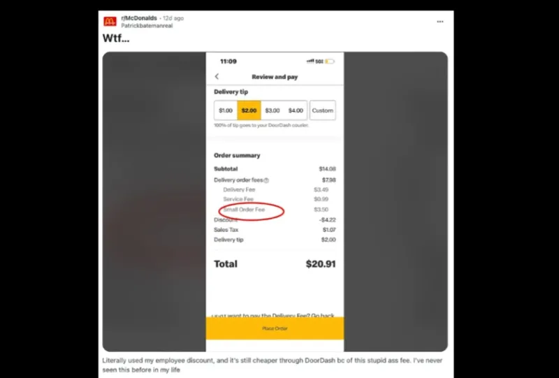 Точки фастфуда стали брать комиссию за слишком маленький заказ