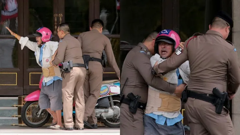 Инвалид на мопеде прорвался к премьеру Таиланда за компенсацией