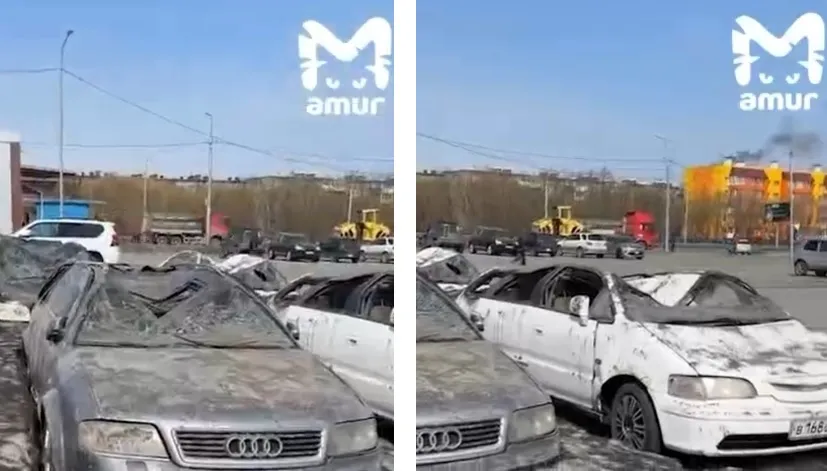 На Камчатке оттаяли спрессованные машины, автовладельцы не могут посчитать ущерб