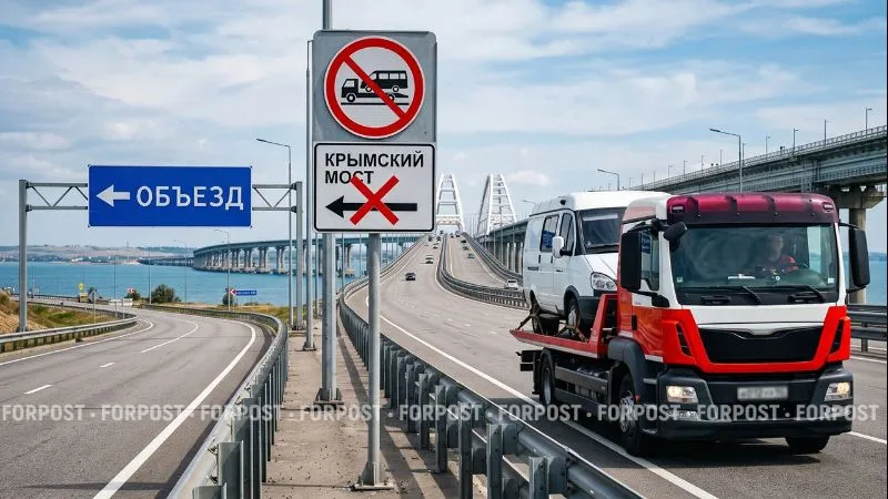 Крымский мост закрыли для тяжёлых эвакуаторов