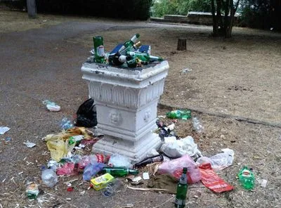 Из парка у мемориального кладбища Севастополя неделю не вывозят мусор