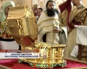 22 августа икона и ковчег с частицей мощей святой Матроны Московской прибыли в Свято-Владимирский собор на Херсонесе