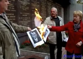 Герои ОУН-УПА дотла сгорели от Вечного огня в Севастополе.
