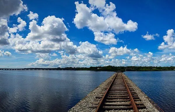 Море, железная дорога, Крым, небо, облака, релься, отпуск