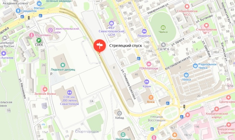 стрелецкий спуск севастополь карта