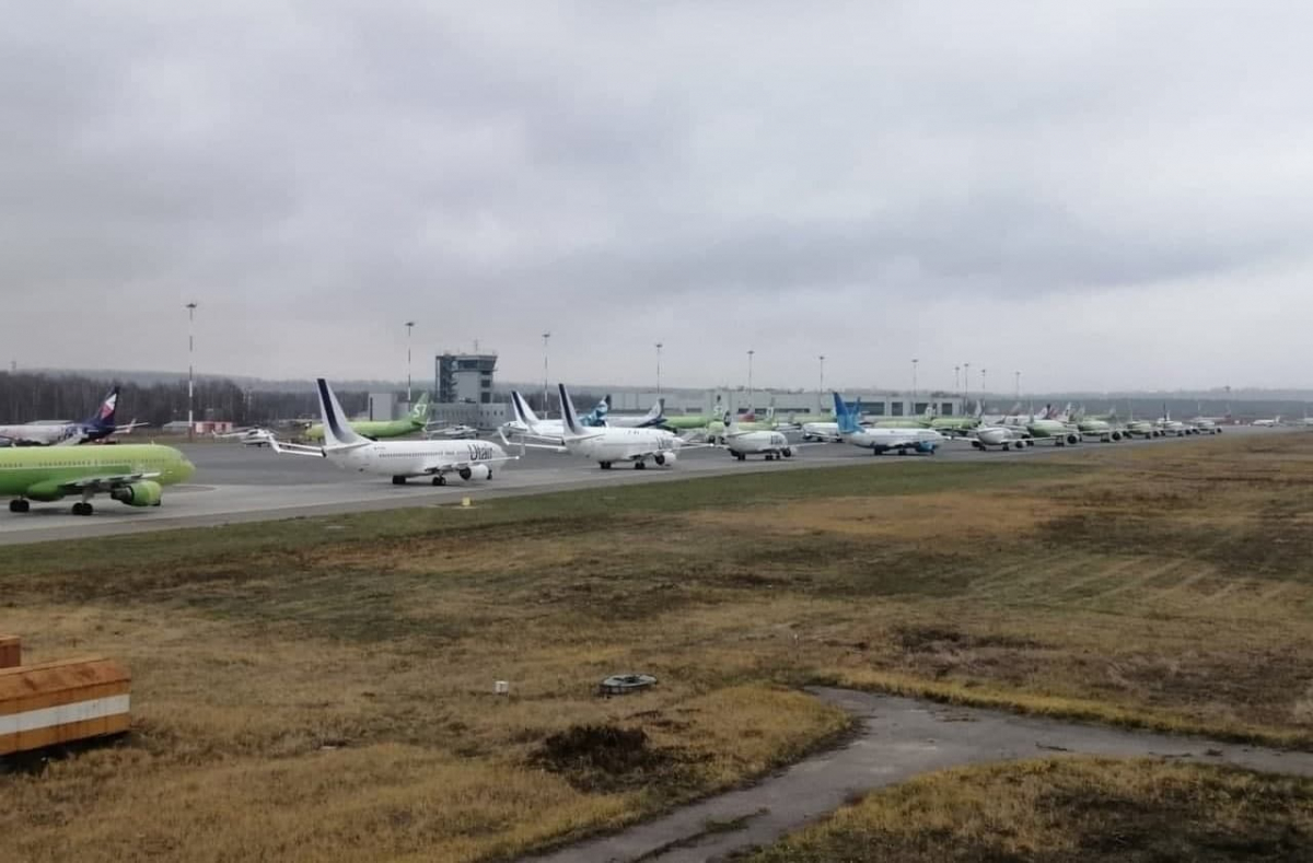 Пробка в аэропорту Стригино в Нижнем Новгороде