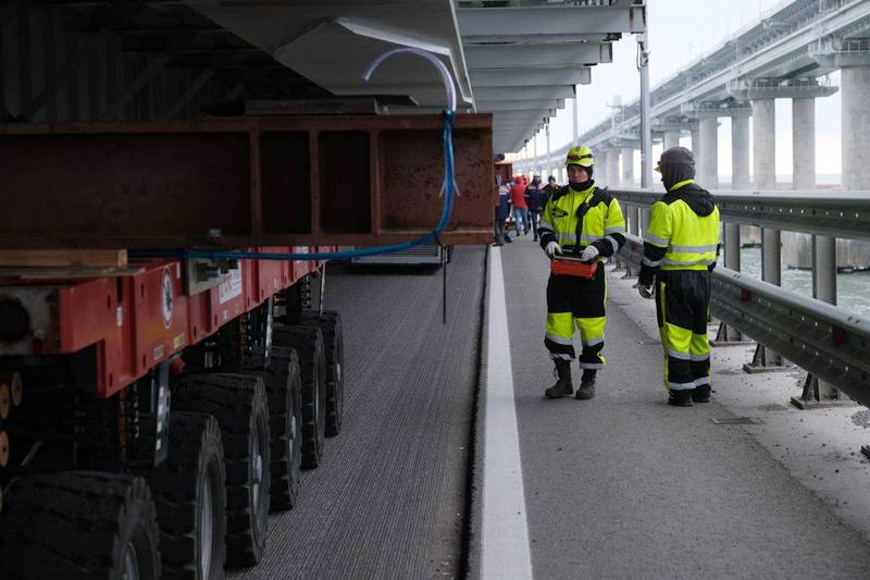 крымский мост надвижка пролёт многоколёсный самоходный модуль ремонт теракт хуснуллин
