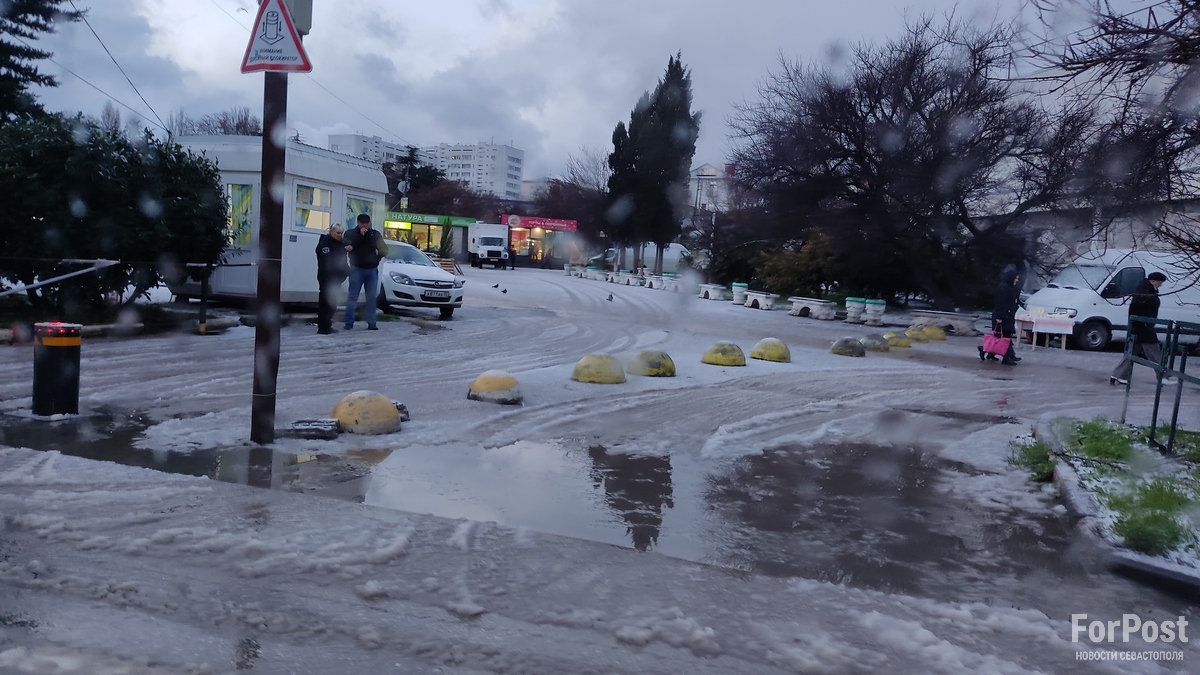 снег севастополь погода зима ненастье дороги