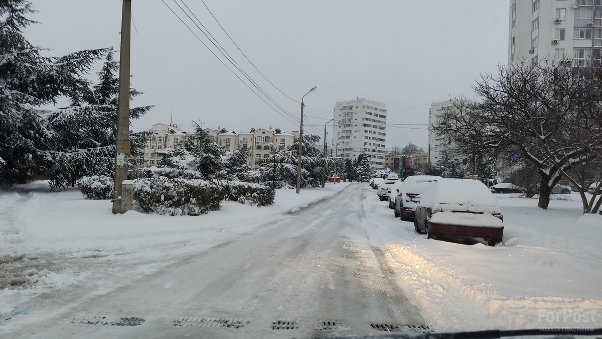 снег уборка севастополь город коммунальщики дороги