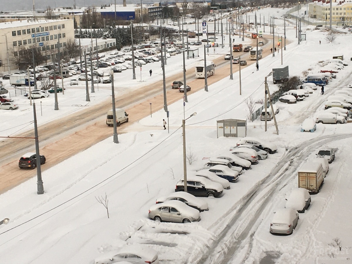 снег уборка севастополь город коммунальщики дороги